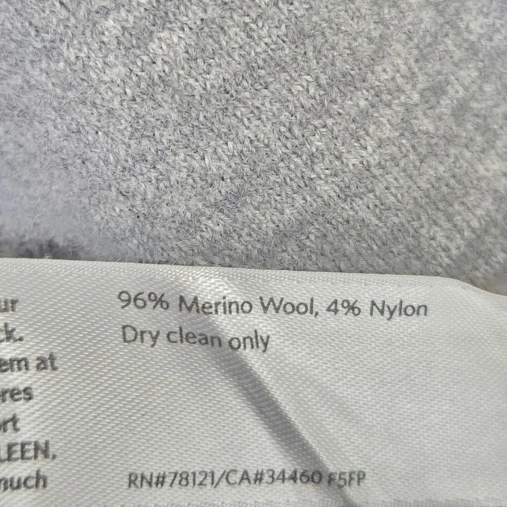 Eileen Fisher Gray Merino Wool Open Front Wrap Cardigan PS PP
